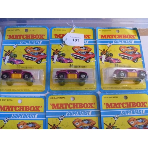 101 - lesney matchbox trade pack sleeve of six models beach buggy (box VG models E)