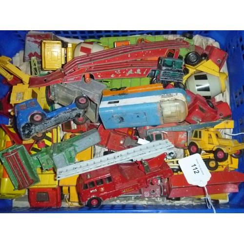 112 - good selection of loose playworn diecast vehicles mostly by matchbox and lesney