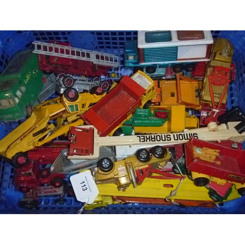 113 - good selection of loose playworn diecast vehicles mostly by matchbox and lesney