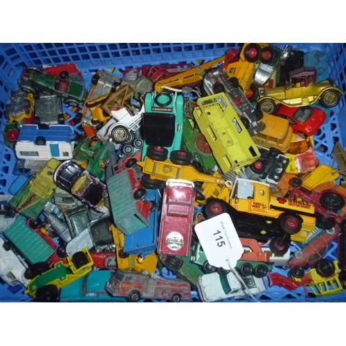 115 - good selection of loose playworn diecast vehicles mostly by matchbox and lesney