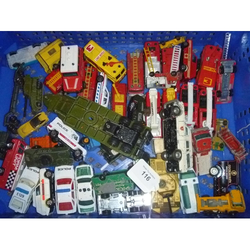 116 - good selection of loose playworn diecast vehicles mostly by matchbox and lesney