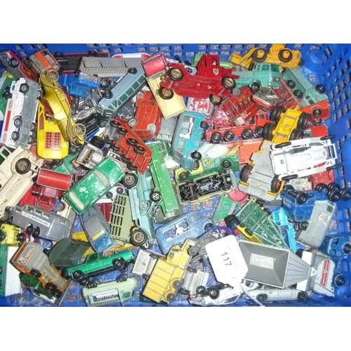 117 - good selection of loose playworn diecast vehicles mostly by matchbox and lesney