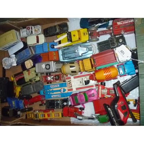 120 - a quantity of playworn vehicles by various makes including dinky and corgi