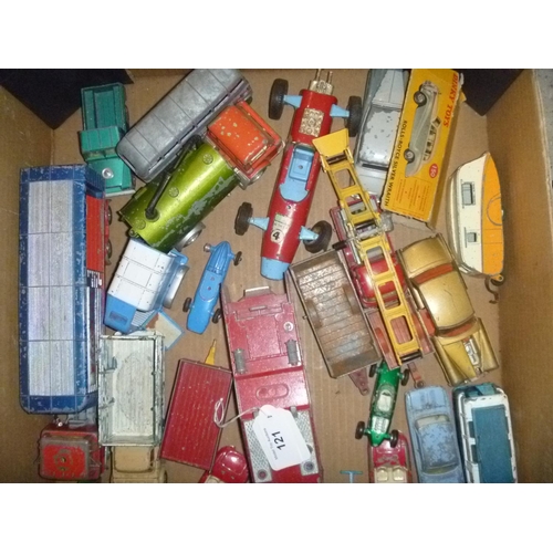 121 - a quantity of playworn vehicles by various makes including dinky and corgi