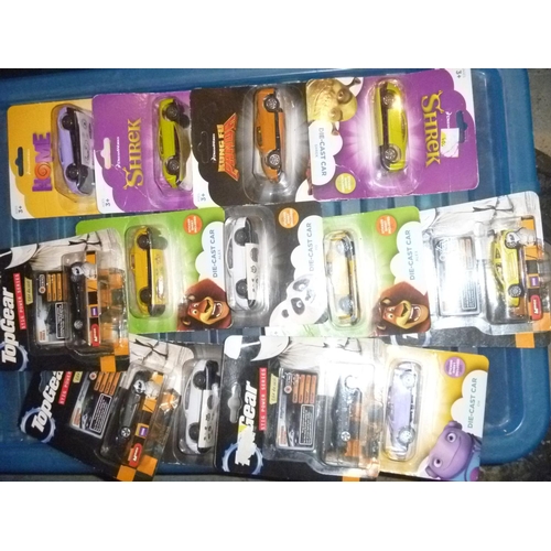 155 - qty packaged vehicles including shrek , top gear etc