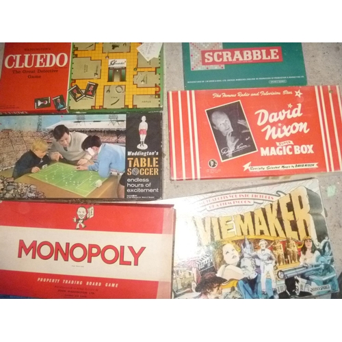 176 - 6 board games including monopoly scrabble cluedo etc, unchecked for completeness