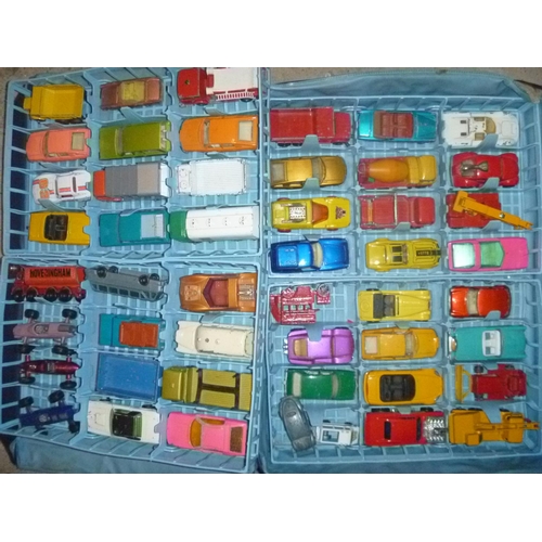 182 - matchbox carry case containing vehicles