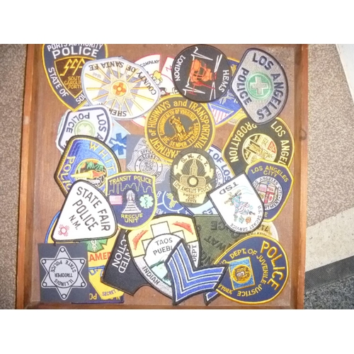 195 - unusual collection of police military cloth patches mostly from USA including many from Los Angeles