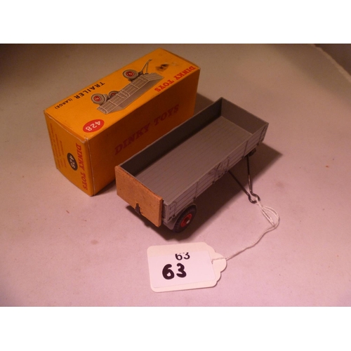 63 - dinky toys (model E, box e) trailer large