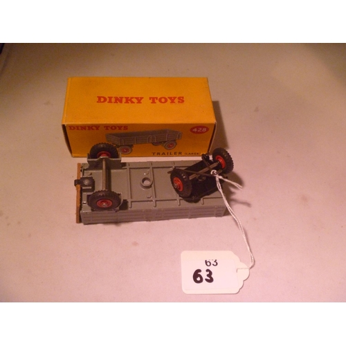 63 - dinky toys (model E, box e) trailer large