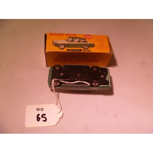 65 - dinky toys (model vg, box G) triumph herald