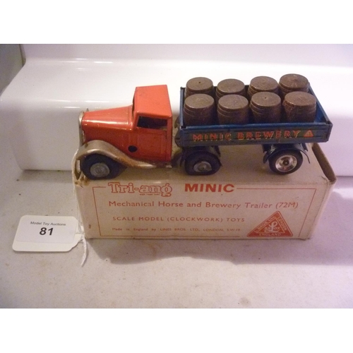 81 - triang minic (box G model E) but tyres perished brewery lorry