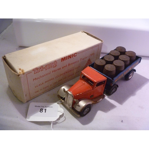 81 - triang minic (box G model E) but tyres perished brewery lorry