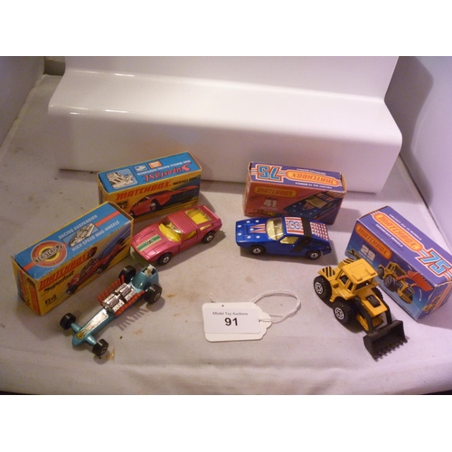 91 - lesney matchbox superfast lot X4 (box VG models E)