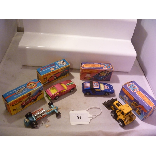 91 - lesney matchbox superfast lot X4 (box VG models E)