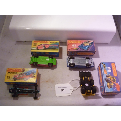 91 - lesney matchbox superfast lot X4 (box VG models E)