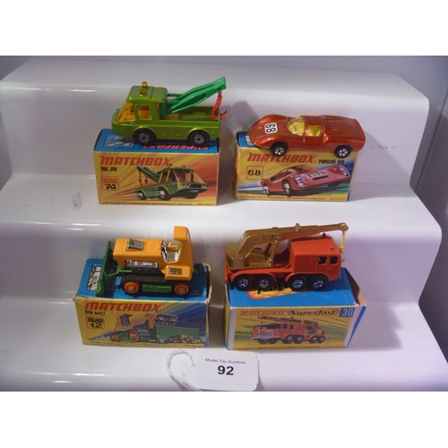 92 - lesney matchbox superfast lot X4 (box VG models E)