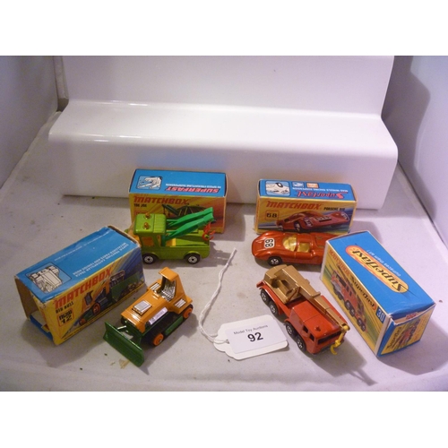 92 - lesney matchbox superfast lot X4 (box VG models E)