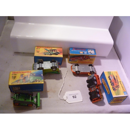 92 - lesney matchbox superfast lot X4 (box VG models E)