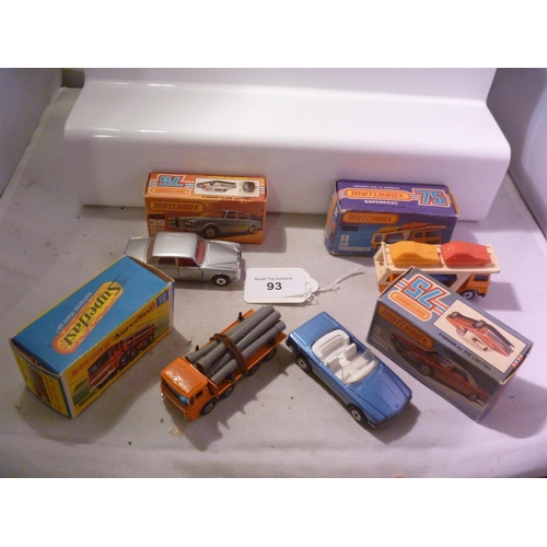 93 - lesney matchbox superfast lot X4 (box VG models E)