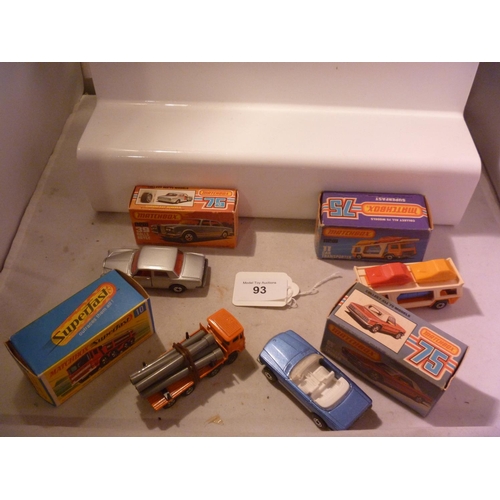 93 - lesney matchbox superfast lot X4 (box VG models E)