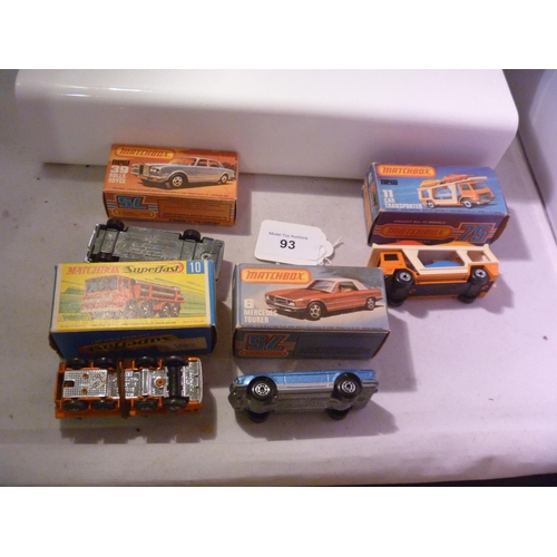 93 - lesney matchbox superfast lot X4 (box VG models E)