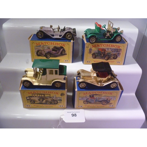 98 - lesney matchbox yesteryears lot X4 (box VG models E)