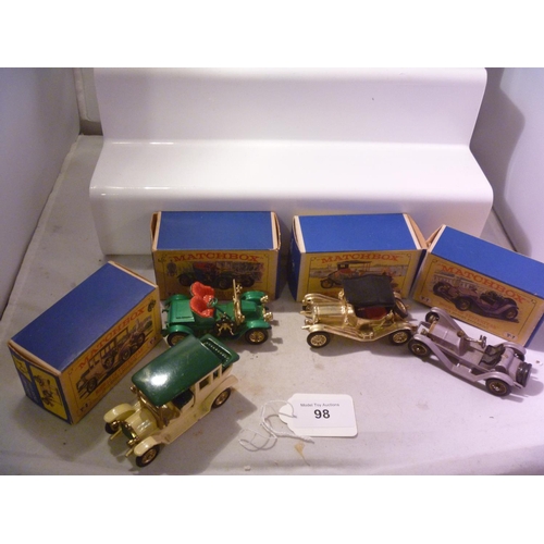 98 - lesney matchbox yesteryears lot X4 (box VG models E)