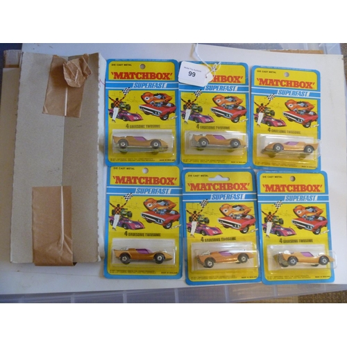 99 - lesney matchboxtrade pack sleeve of six models gruesome twosome (box VG models E)