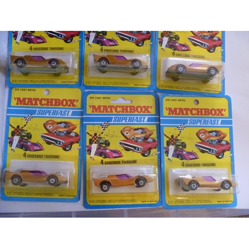 99 - lesney matchboxtrade pack sleeve of six models gruesome twosome (box VG models E)