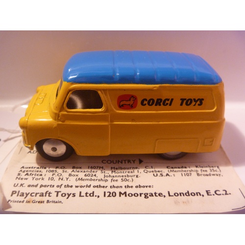 10 - corgi toys bedford van (model excelllent plus box good)