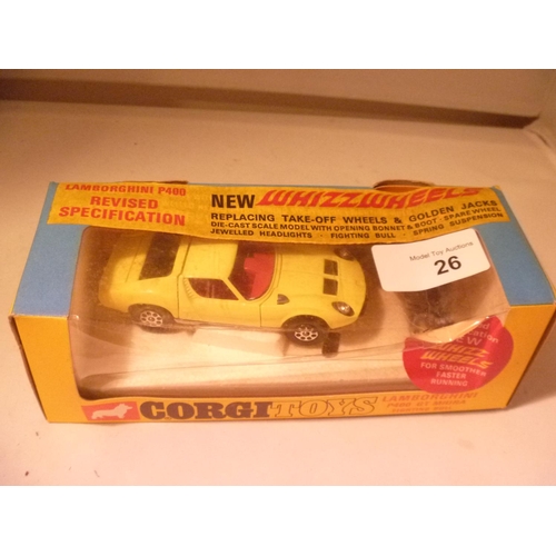 26 - corgi toys whizzwheels LAMBORGHINI MIURA (MODEL NEAR MINT BOX G)