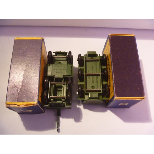 51 - LESNEY MATCHBOX  ARMY MILITARY SCAMMELL WRECK TRUCK AND ARMOURED PERSONNEL CARRIER