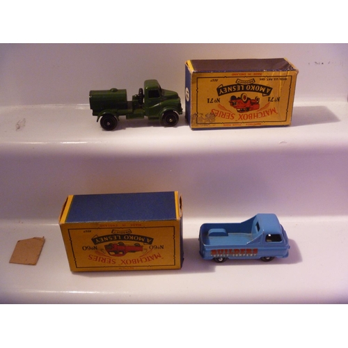 52 - LESNEY MATCHBOX  WATER TANKER ARMY AND BUILDER TRUCK