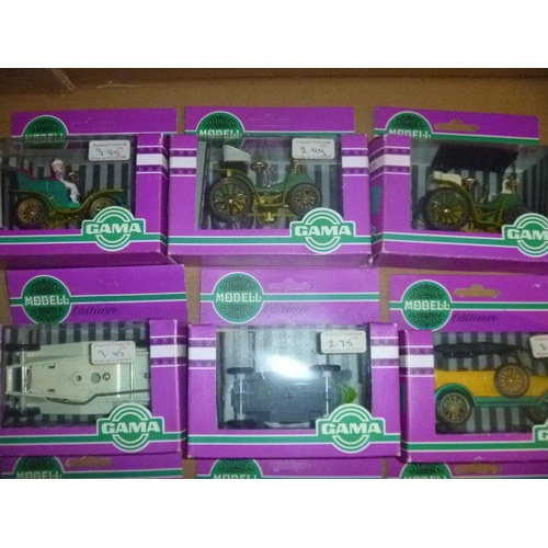 81 - 9 boxed GAMA oldtimers models, random inspection suggests that they are generally in unused excellen... 