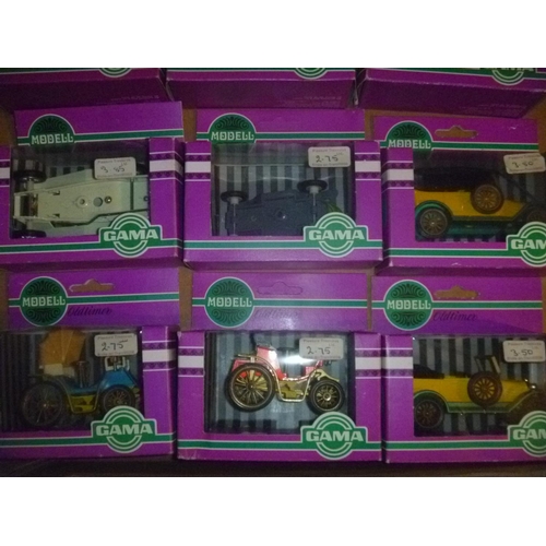 81 - 9 boxed GAMA oldtimers models, random inspection suggests that they are generally in unused excellen... 