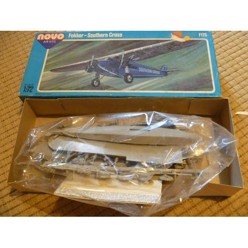 110 - novo fokker southern cross vintage model kit , contents appear complete and unstarted