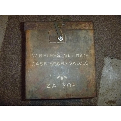 152 - old wireless valve army tin box empty