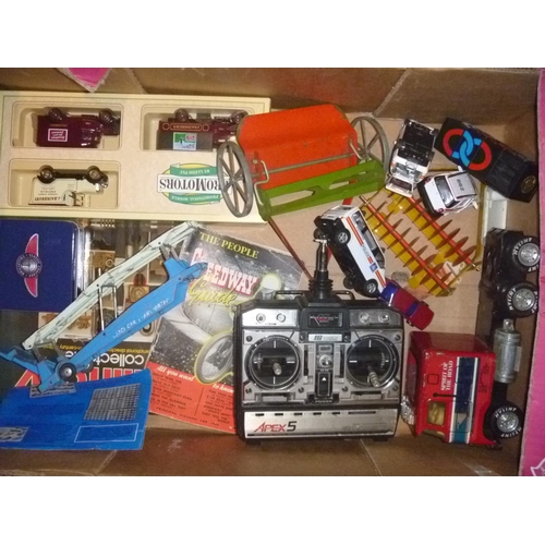 192 - mixed lot inclduing radio control transmitter for aircraft lledo gift set corgi and other toys