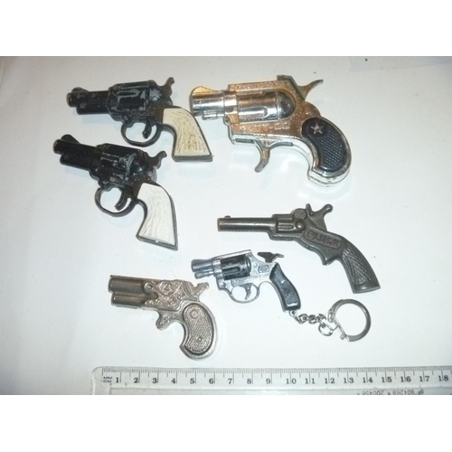 227 - 6 miniature toy gun includes lone star and crescent type