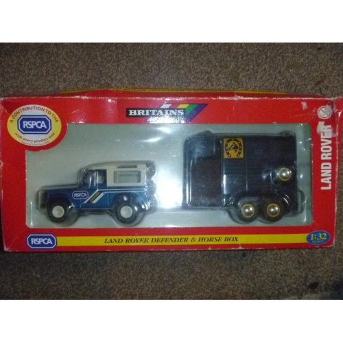 234 - britains boxed land rover and horse box