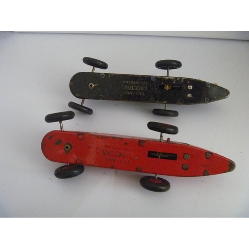 138 - TRIANG MINIC (NO KEY UNTESTED) TYRES PERISHED 2 RACING CARS