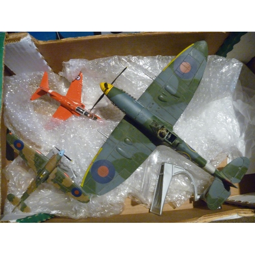 172 - large metal model spitfire and two other aircraft