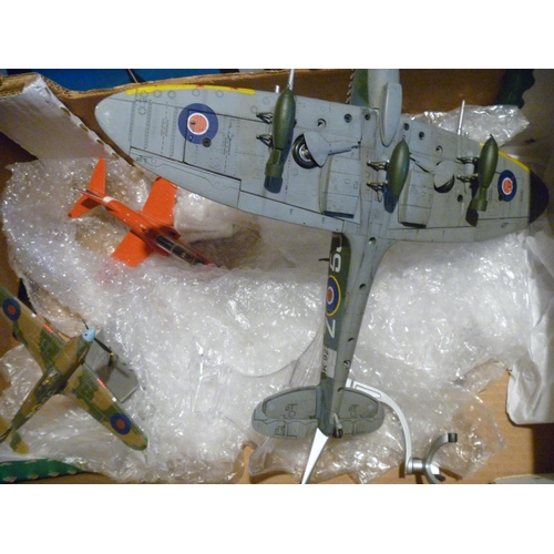 172 - large metal model spitfire and two other aircraft