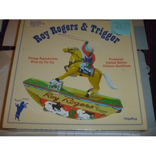 96 - Roy Rogers and Trigger clockwork limited edition with certificate, made by schylling, good condition... 