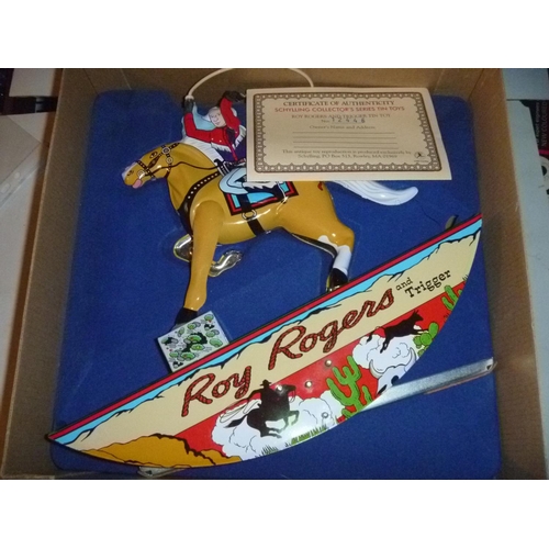 96 - Roy Rogers and Trigger clockwork limited edition with certificate, made by schylling, good condition... 