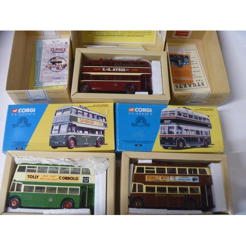 105 - 5 CORGI CLASSICS BUSES INCUDING MAIDSTONE