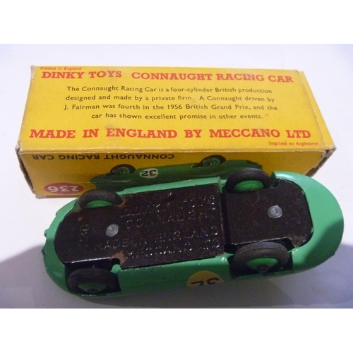 156 - ORIGINAL DINKY TOYS BOXED CONNAUGHT RACING CAR (MODEL IS VERY GOOD BOX IS GOOD)