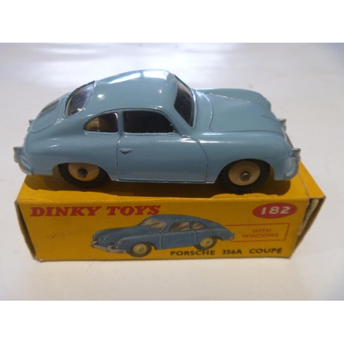 166 - ORIGINAL DINKY TOYS BOXED PORSCHE 356A CAR (MODEL IS EXCELLENT, BOX IS GOOD)