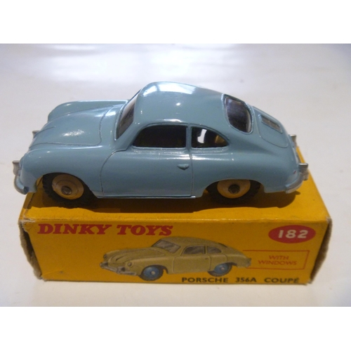 166 - ORIGINAL DINKY TOYS BOXED PORSCHE 356A CAR (MODEL IS EXCELLENT, BOX IS GOOD)